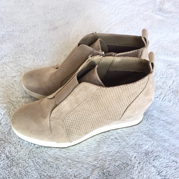 microsuede wedge sneakers